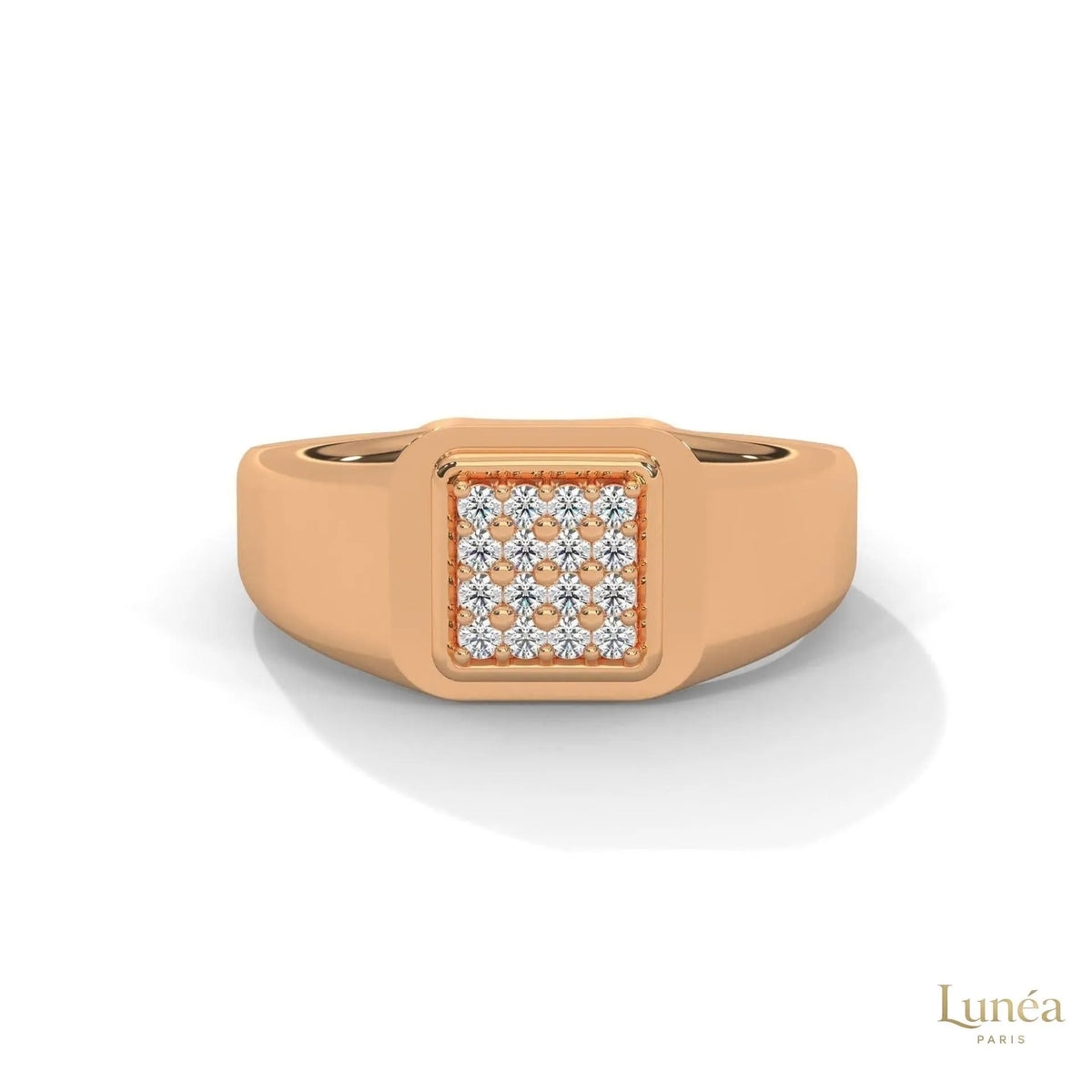 0.20 Ct. Square Pavé Lab Diamond Men’s Ring