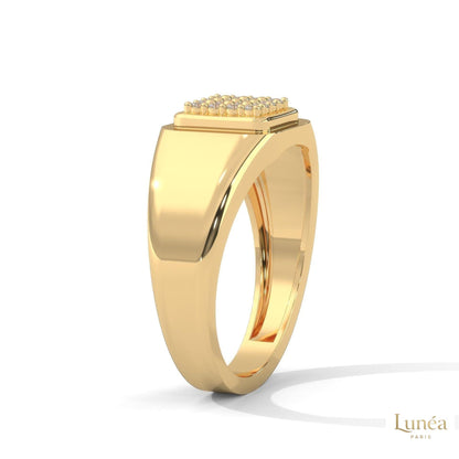 0.20 Ct. Square Pavé Lab Diamond Men’s Ring