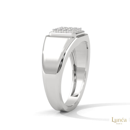 0.20 Ct. Square Pavé Lab Diamond Men’s Ring