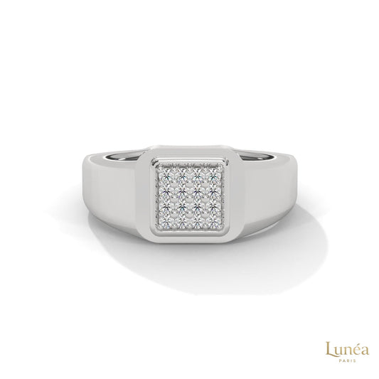 0.20 Ct. Square Pavé Lab Diamond Men’s Ring