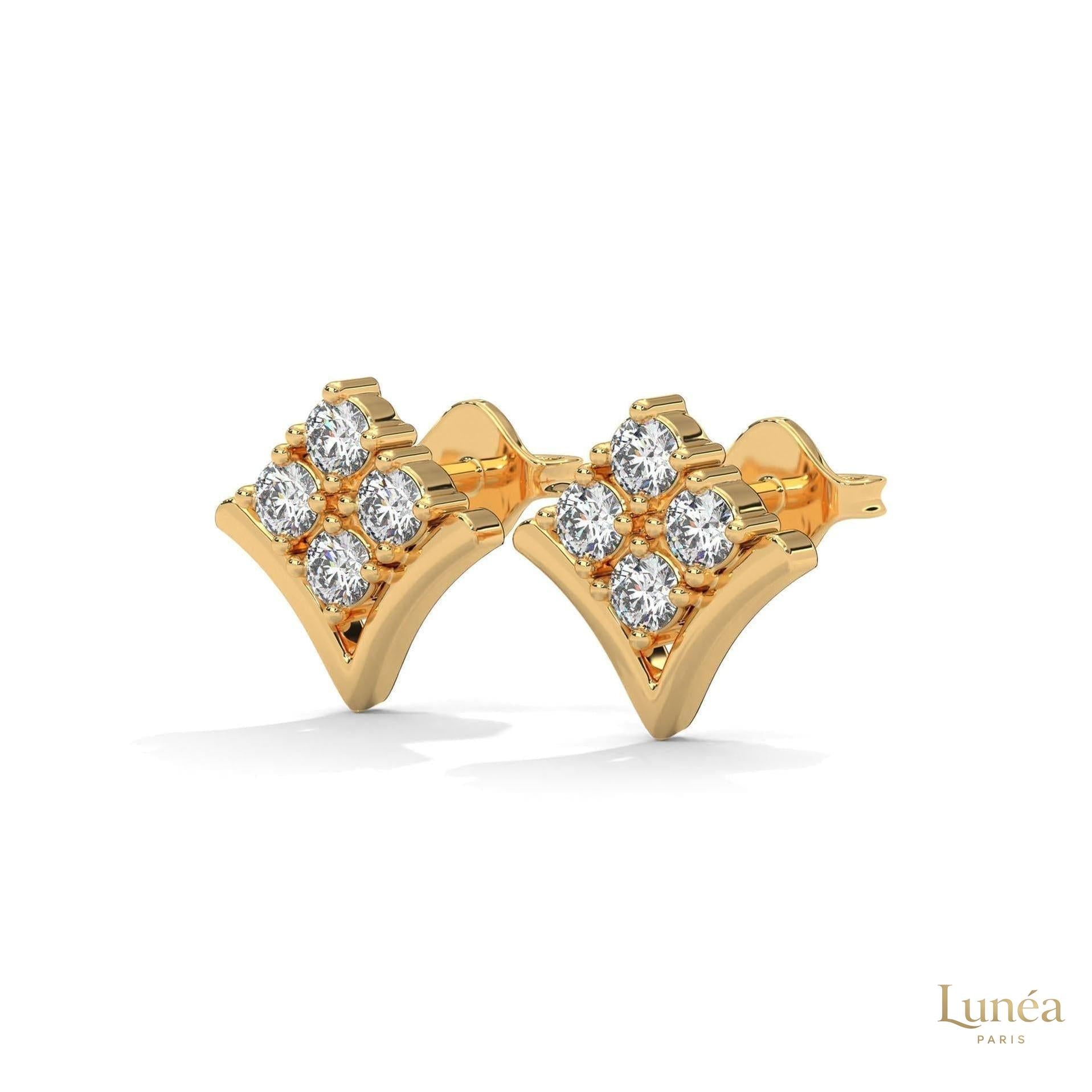 0.25 CT. Chevron Diamond Cluster Studs