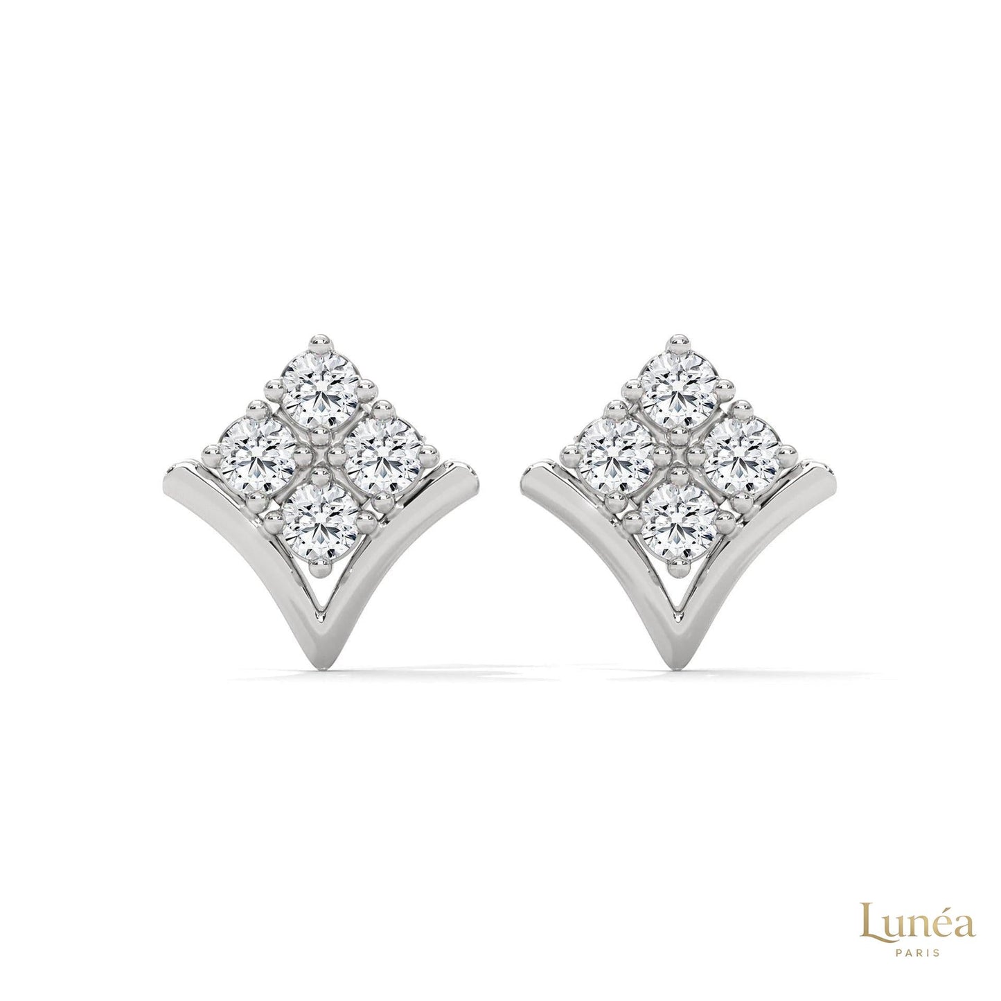 0.25 CT. Chevron Diamond Cluster Studs