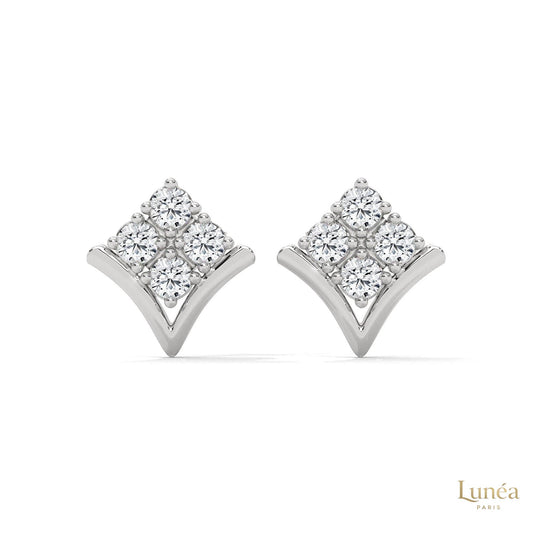 0.25 CT. Chevron Diamond Cluster Studs