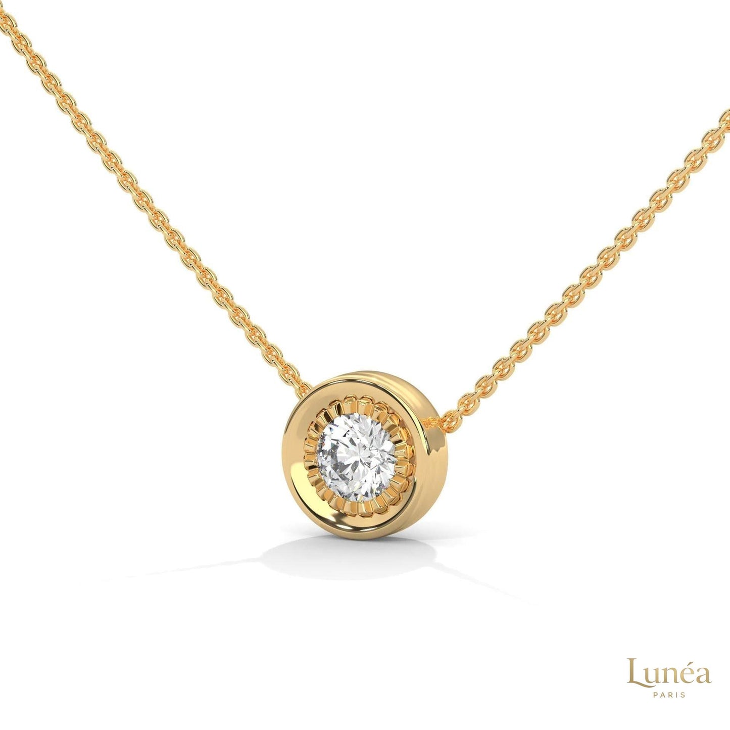 0.25 CT. Round Bezel Lab Diamond Pendant