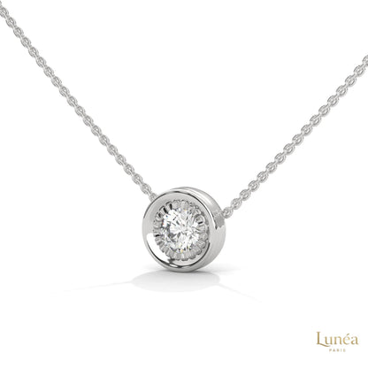 0.25 CT. Round Bezel Lab Diamond Pendant