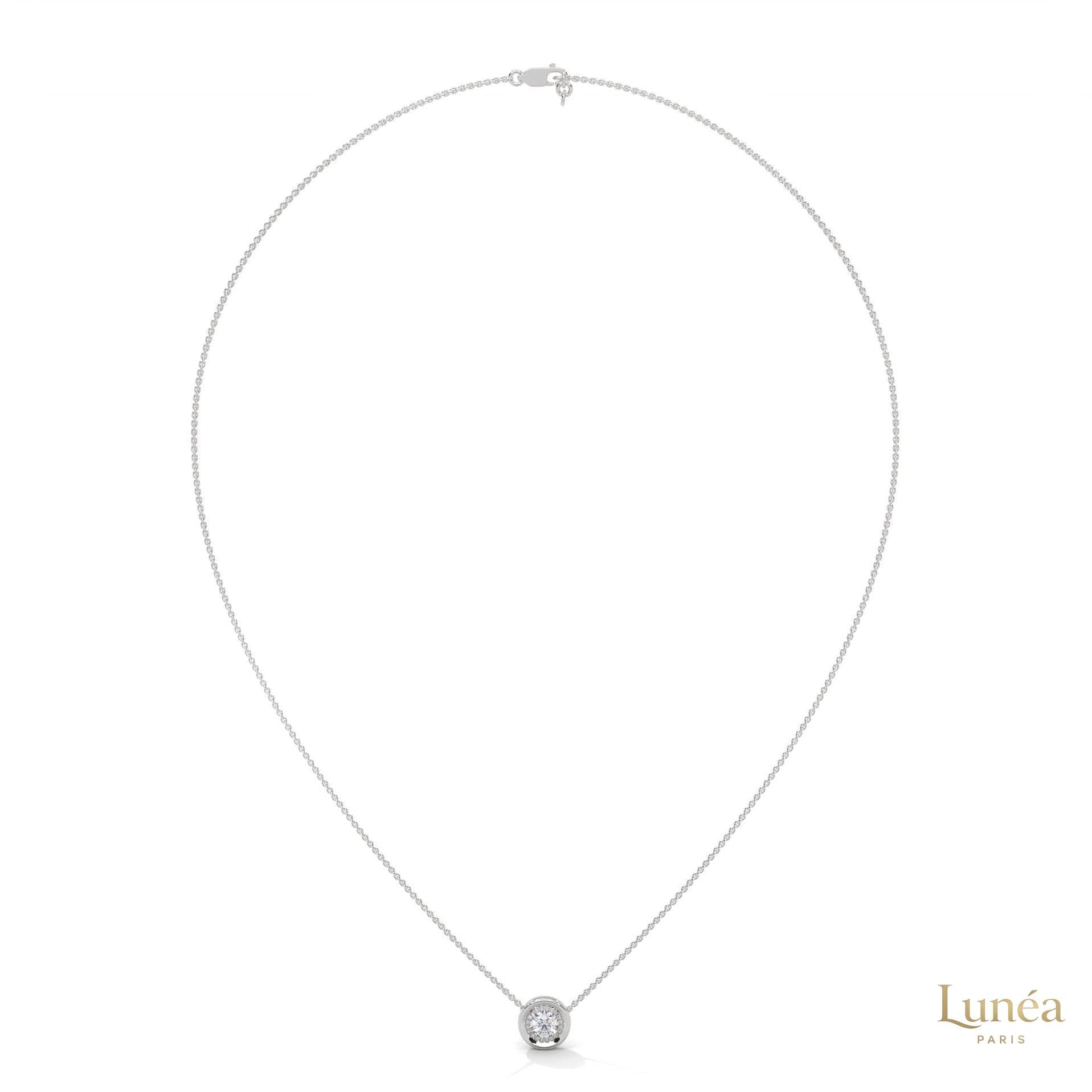 0.25 CT. Round Bezel Lab Diamond Pendant