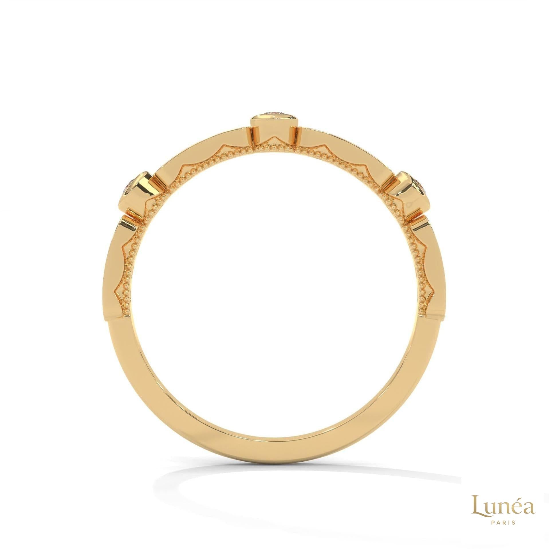 0.25 Ct. Bezel & Pavé Lab Diamond Band Ring