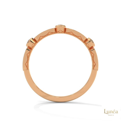 0.25 Ct. Bezel & Pavé Lab Diamond Band Ring