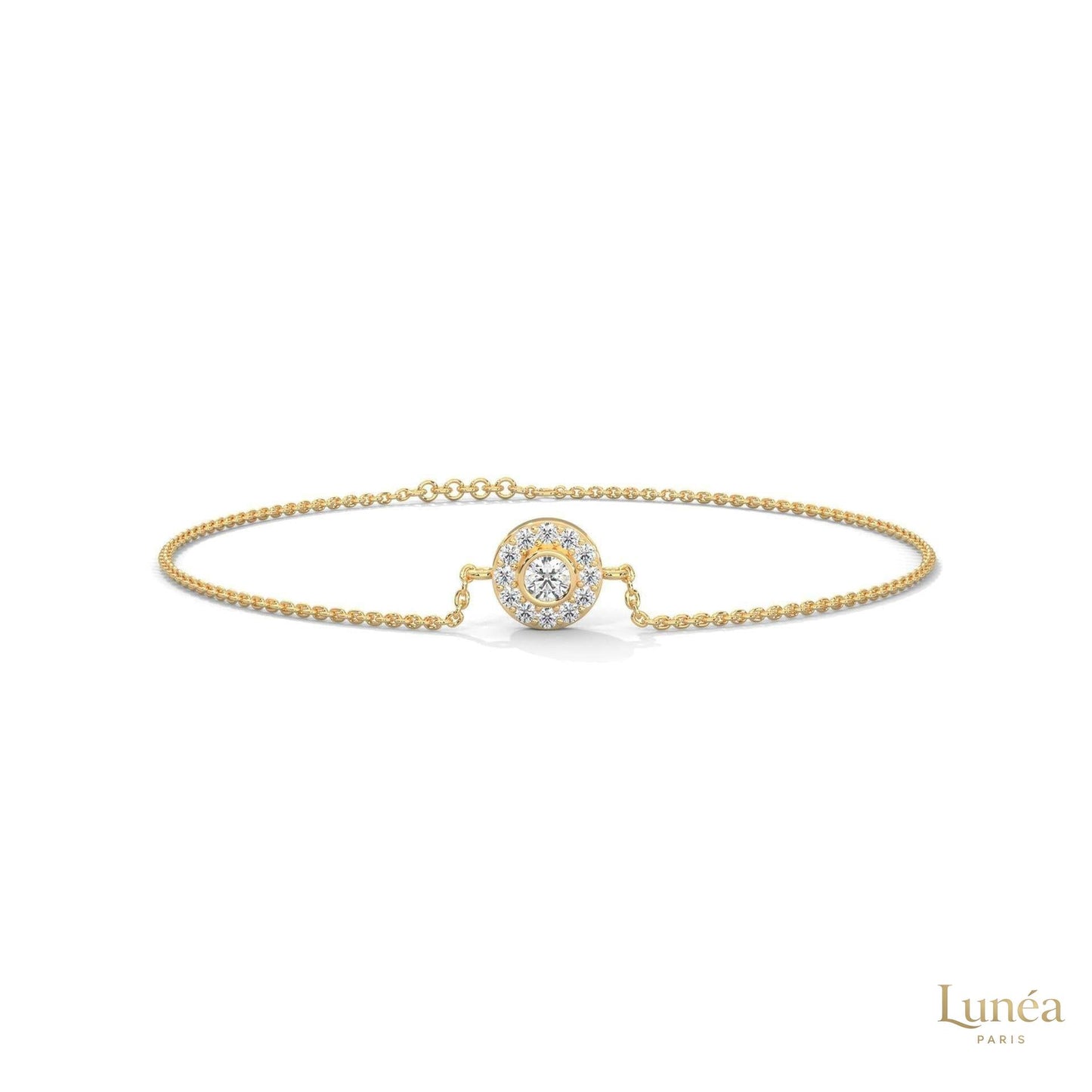 0.25 Ct. Halo Round Lab Diamond Bracelet Dainty & Elegant