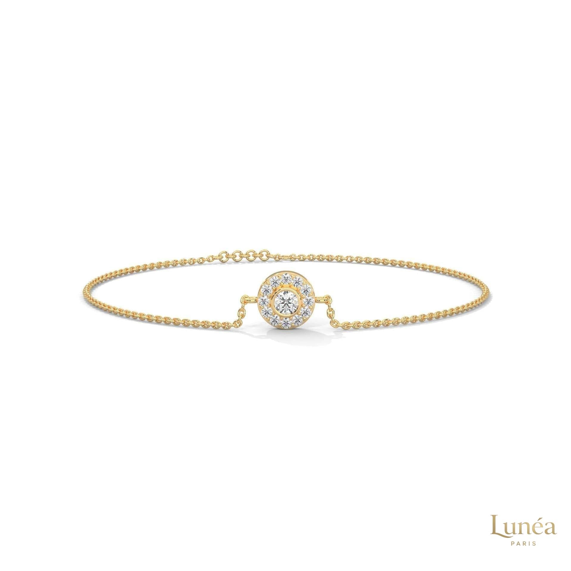 0.25 Ct. Halo Round Lab Diamond Bracelet Dainty & Elegant