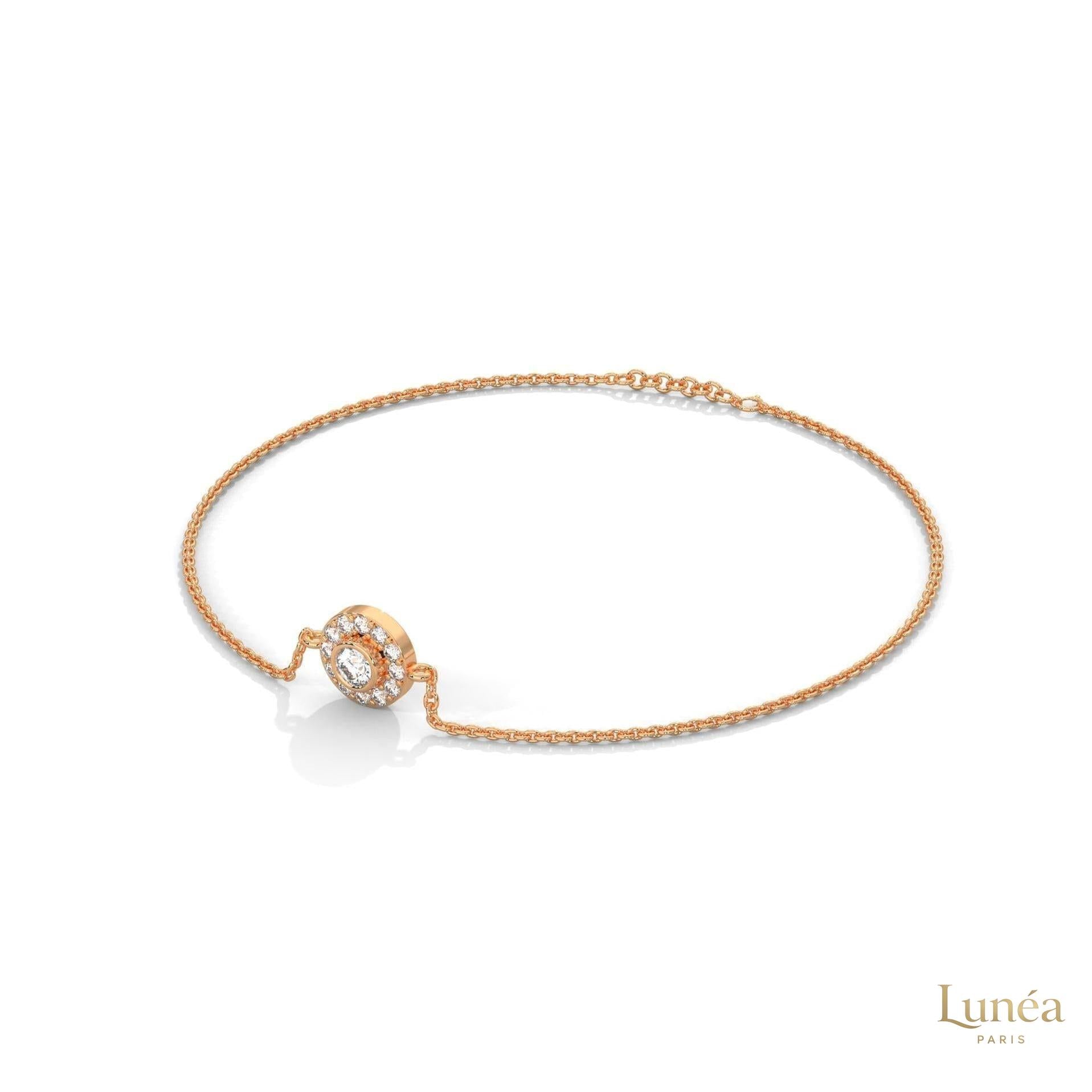 0.25 Ct. Halo Round Lab Diamond Bracelet Dainty & Elegant