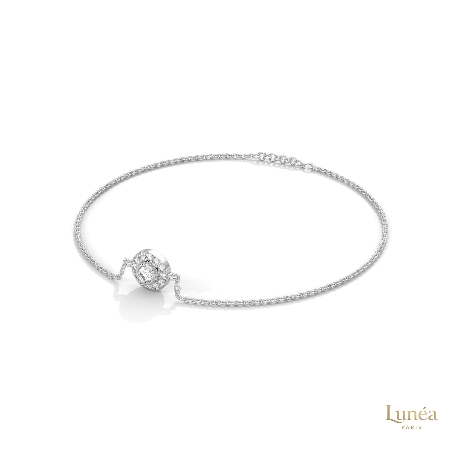 0.25 Ct. Halo Round Lab Diamond Bracelet Dainty & Elegant