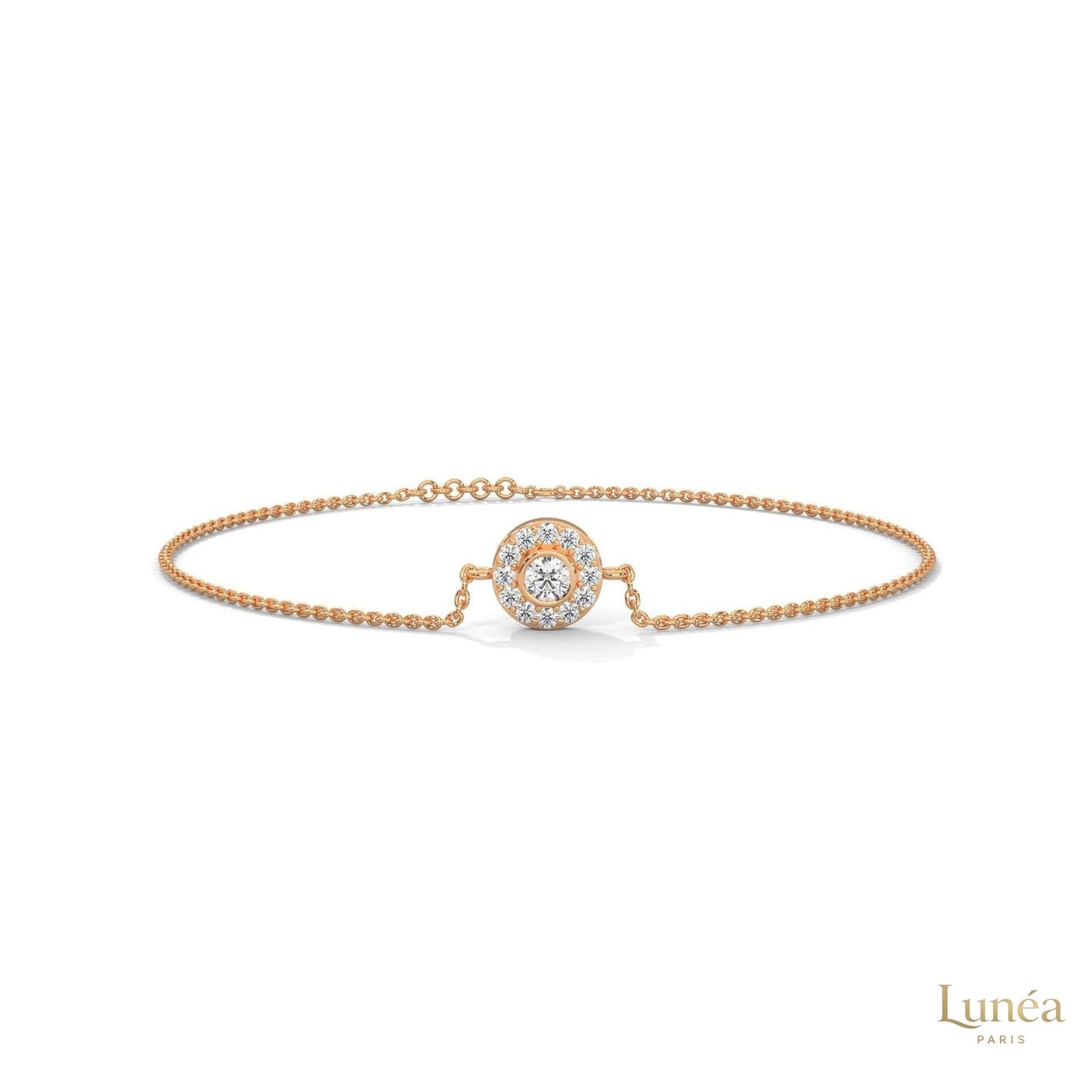 0.25 Ct. Halo Round Lab Diamond Bracelet Dainty & Elegant