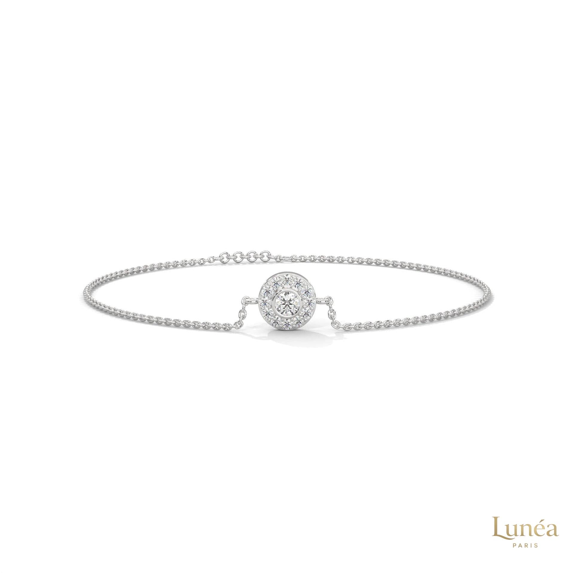 0.25 Ct. Halo Round Lab Diamond Bracelet Dainty & Elegant