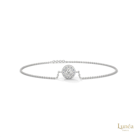 0.25 Ct. Halo Round Lab Diamond Bracelet Dainty & Elegant