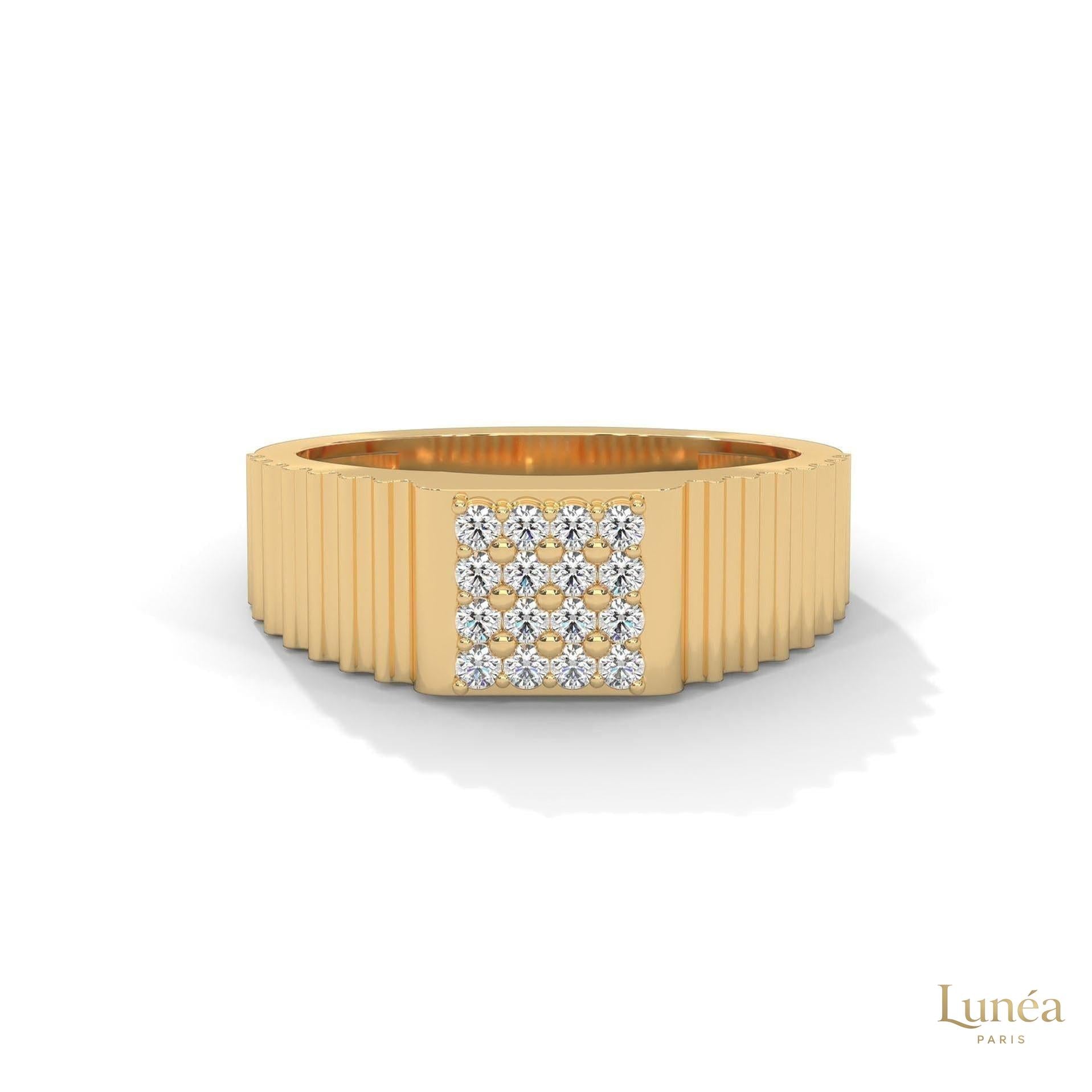 0.25 Ct. Men's Lab Diamond Ring – Ribbed Band