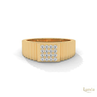 0.25 Ct. Men's Lab Diamond Ring – Ribbed Band