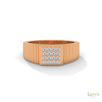 0.25 Ct. Men's Lab Diamond Ring – Ribbed Band