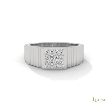 0.25 Ct. Men's Lab Diamond Ring – Ribbed Band