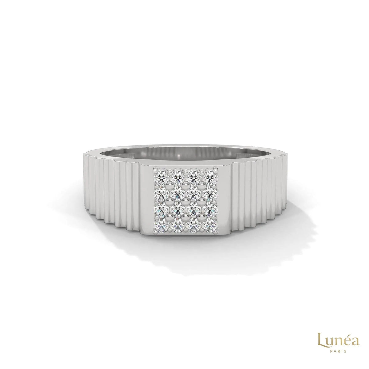 0.25 Ct. Men's Lab Diamond Ring – Ribbed Band