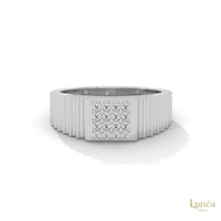0.25 Ct. Men's Lab Diamond Ring – Ribbed Band