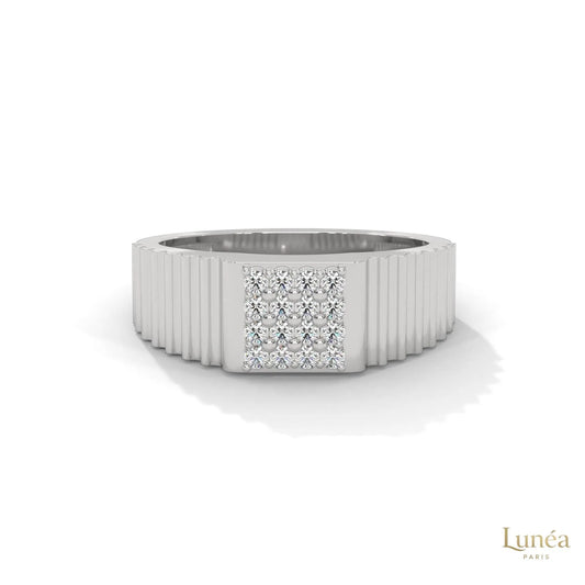 0.25 Ct. Men's Lab Diamond Ring – Ribbed Band