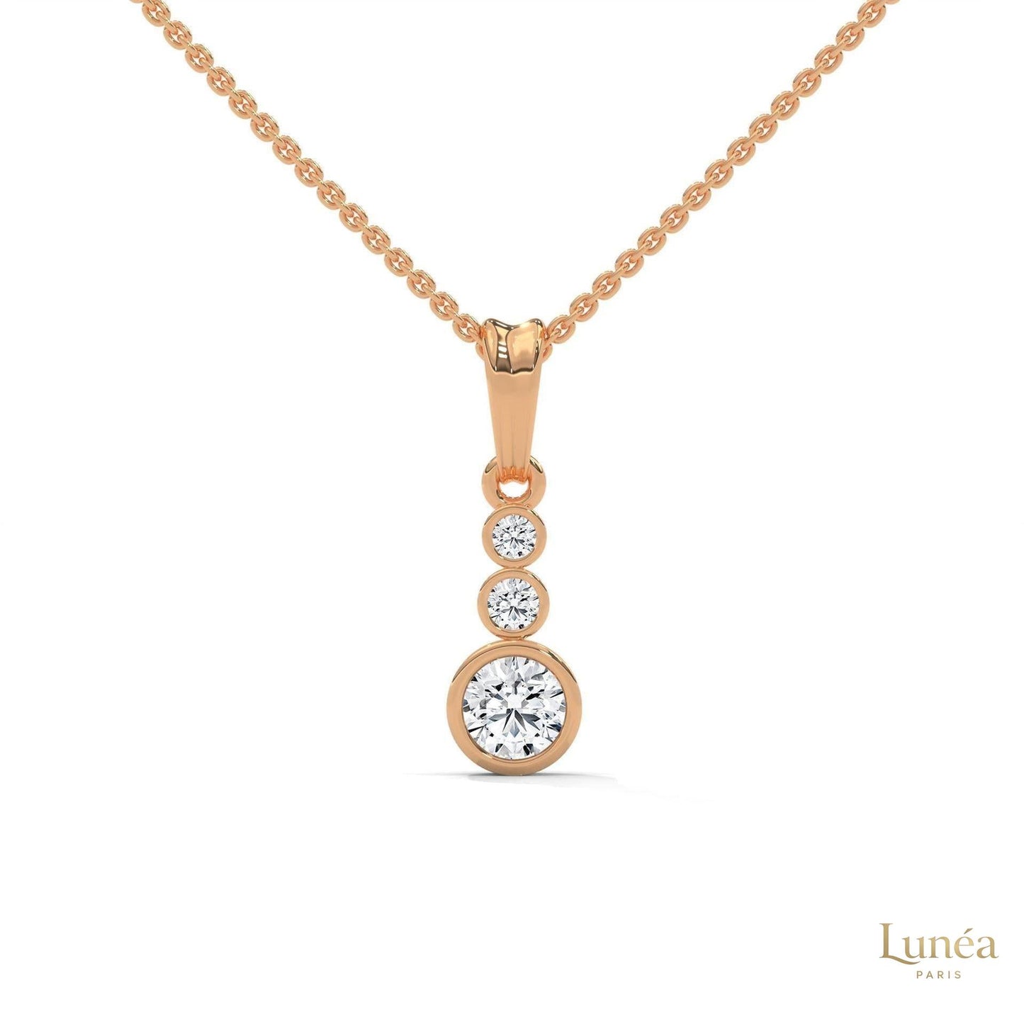 0.30 CT. 3-Stone Drop Pendant
