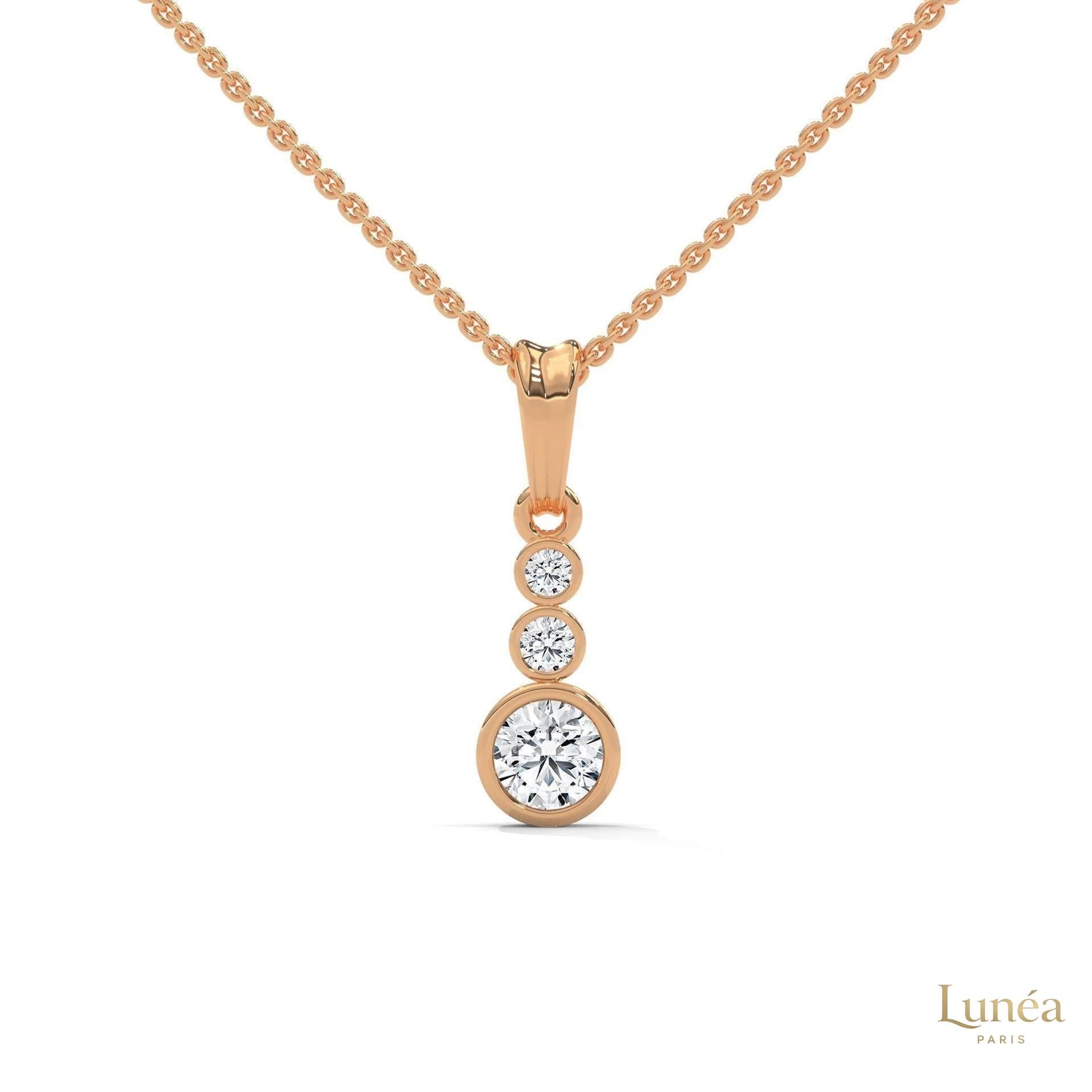 0.30 CT. 3-Stone Drop Pendant