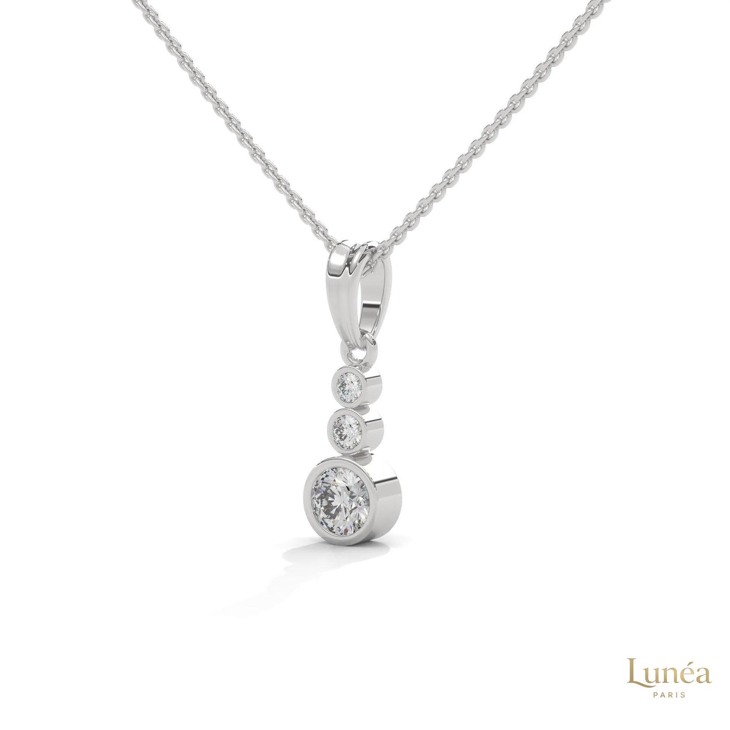 0.30 CT. 3-Stone Drop Pendant
