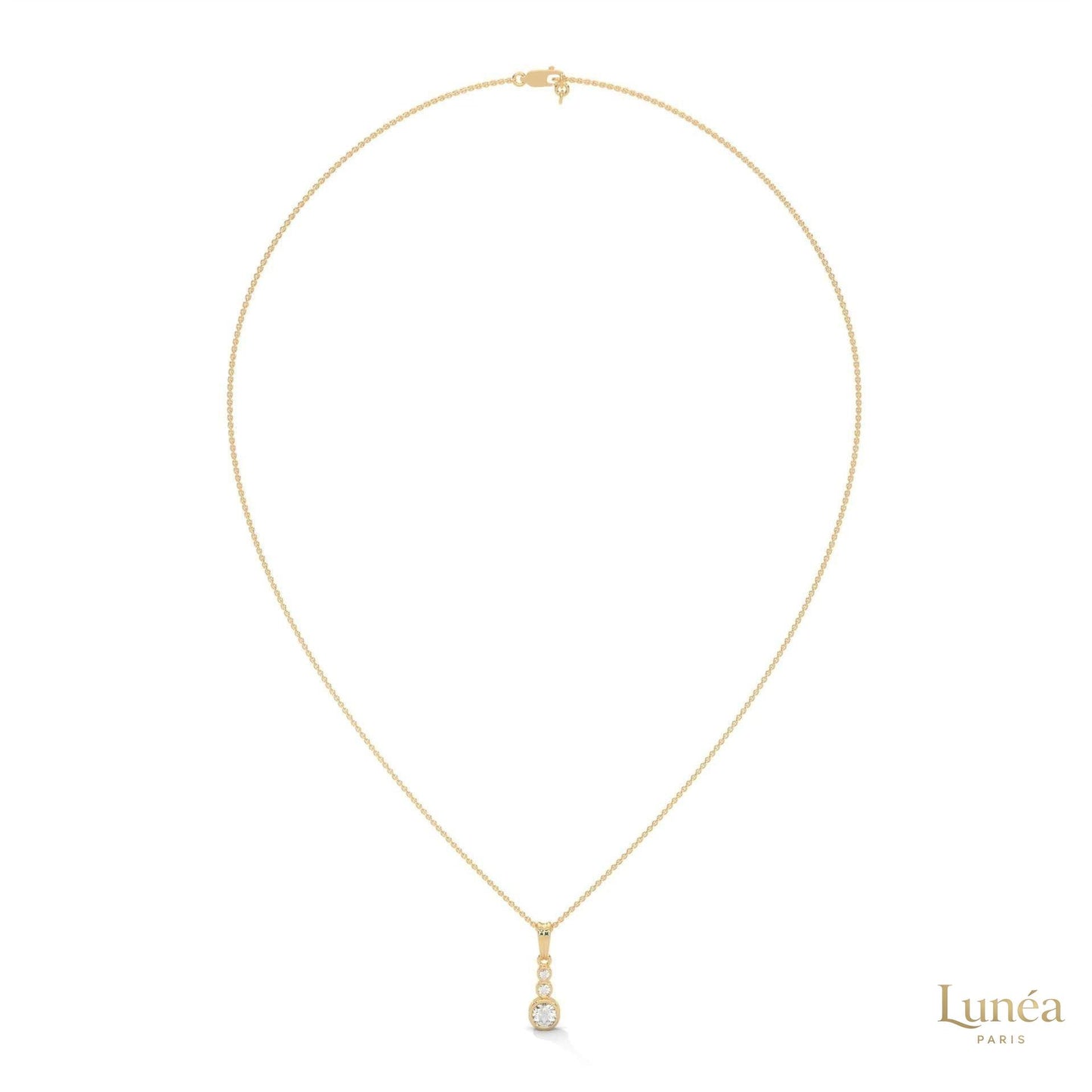 0.30 CT. 3-Stone Drop Pendant