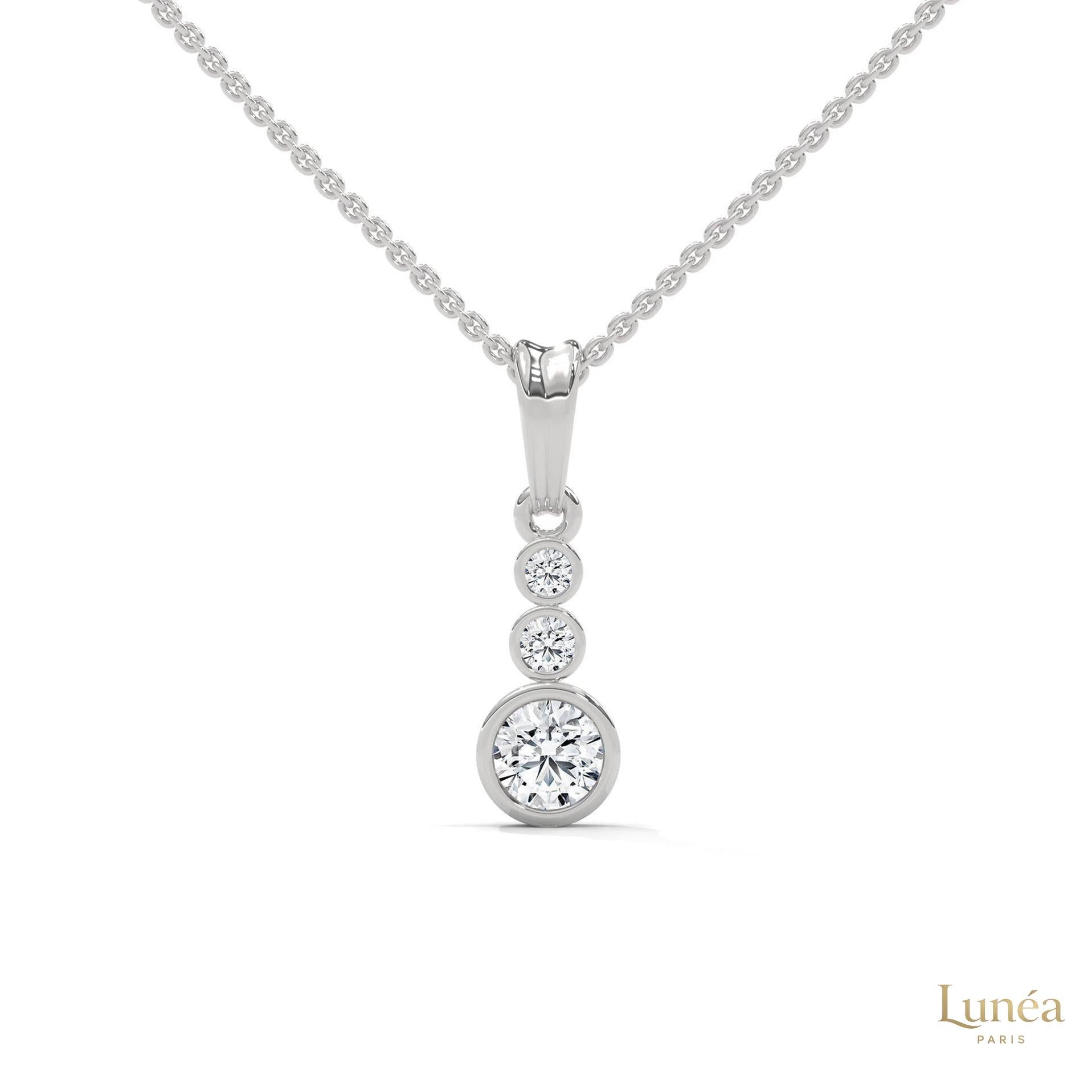 0.30 CT. 3-Stone Drop Pendant