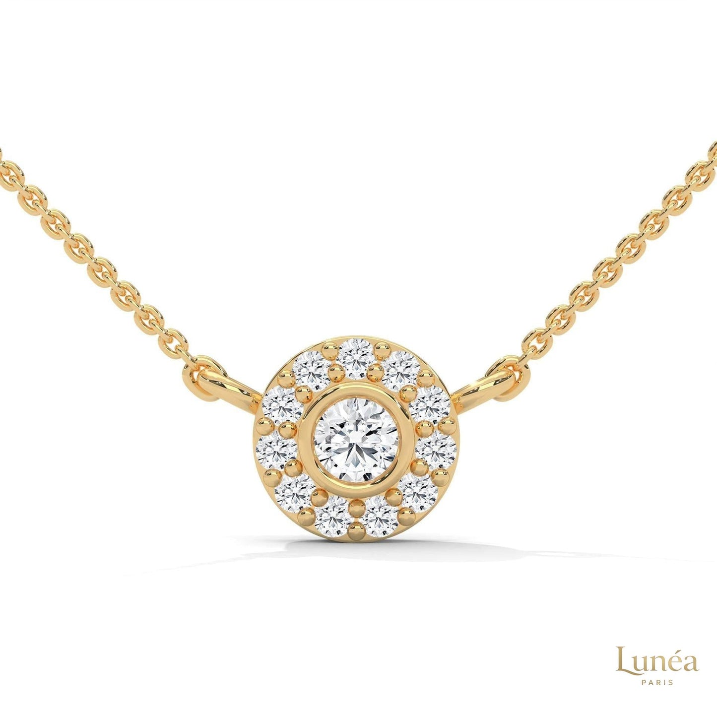 0.30 CT. Diamond Halo Circle Pendant