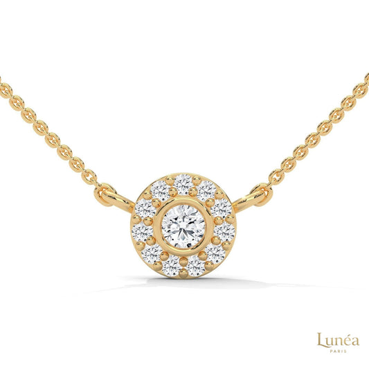 0.30 CT. Diamond Halo Circle Pendant