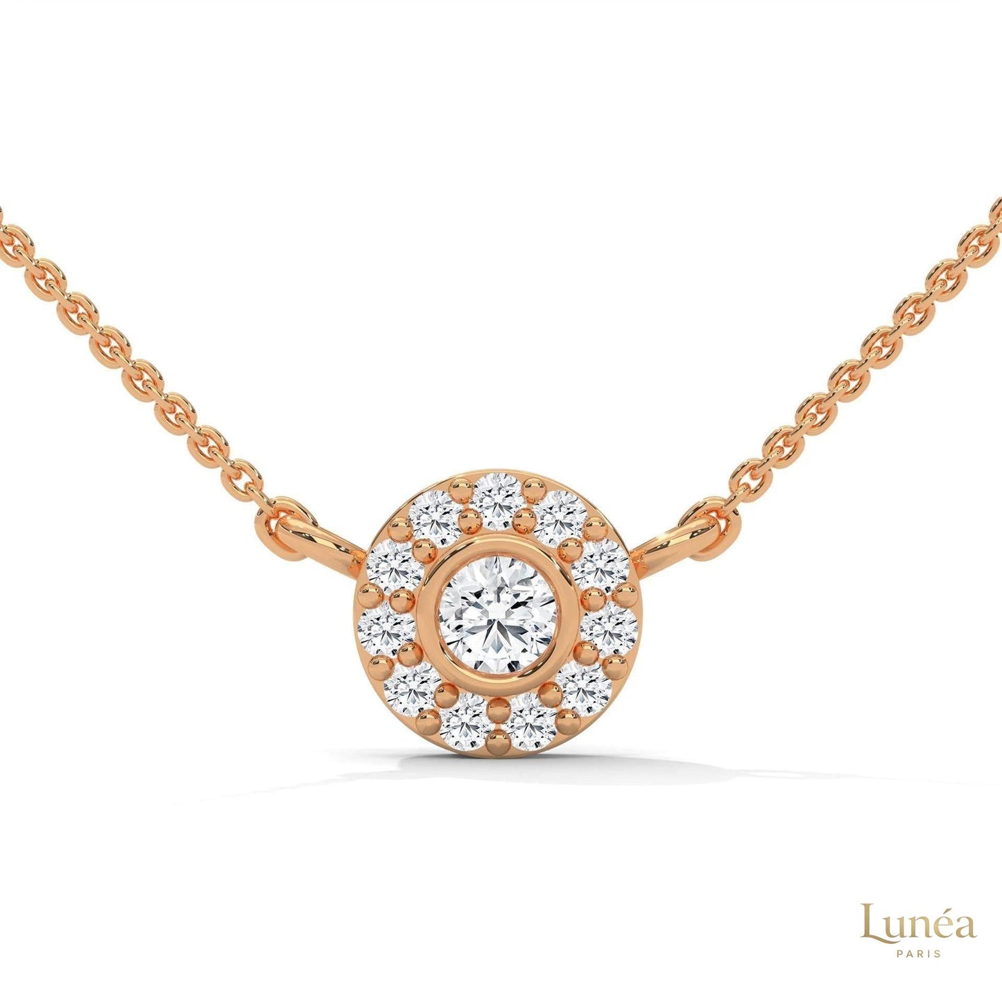 0.30 CT. Diamond Halo Circle Pendant