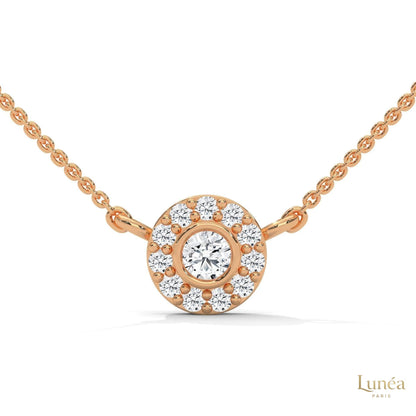0.30 CT. Diamond Halo Circle Pendant