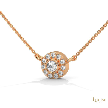 0.30 CT. Diamond Halo Circle Pendant