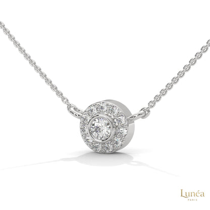 0.30 CT. Diamond Halo Circle Pendant