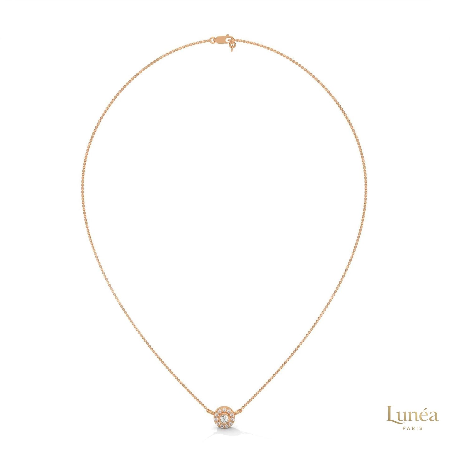 0.30 CT. Diamond Halo Circle Pendant
