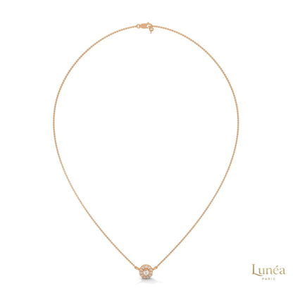 0.30 CT. Diamond Halo Circle Pendant
