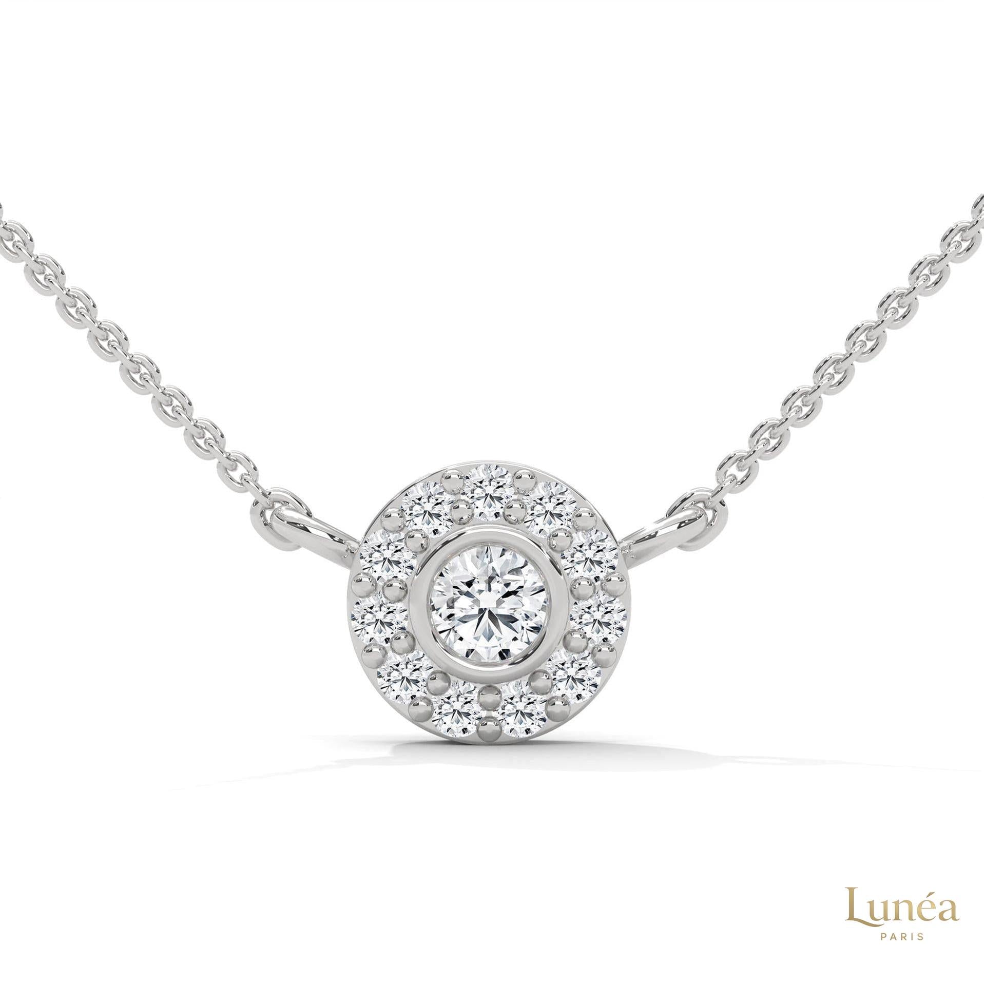 0.30 CT. Diamond Halo Circle Pendant