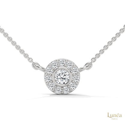 0.30 CT. Diamond Halo Circle Pendant