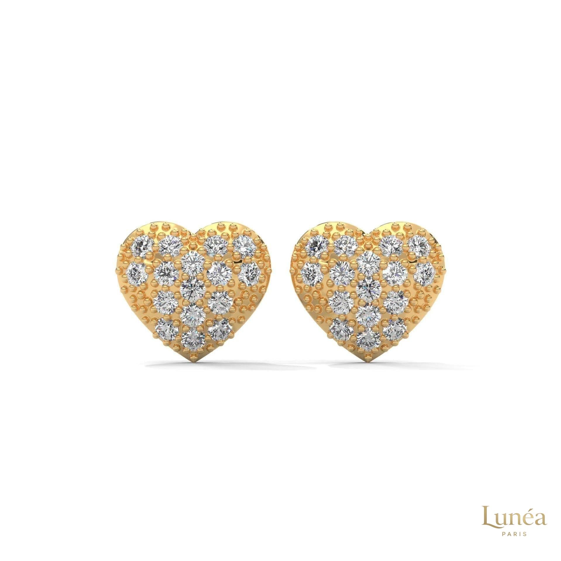 0.30 CT. Diamond Heart Stud Earrings