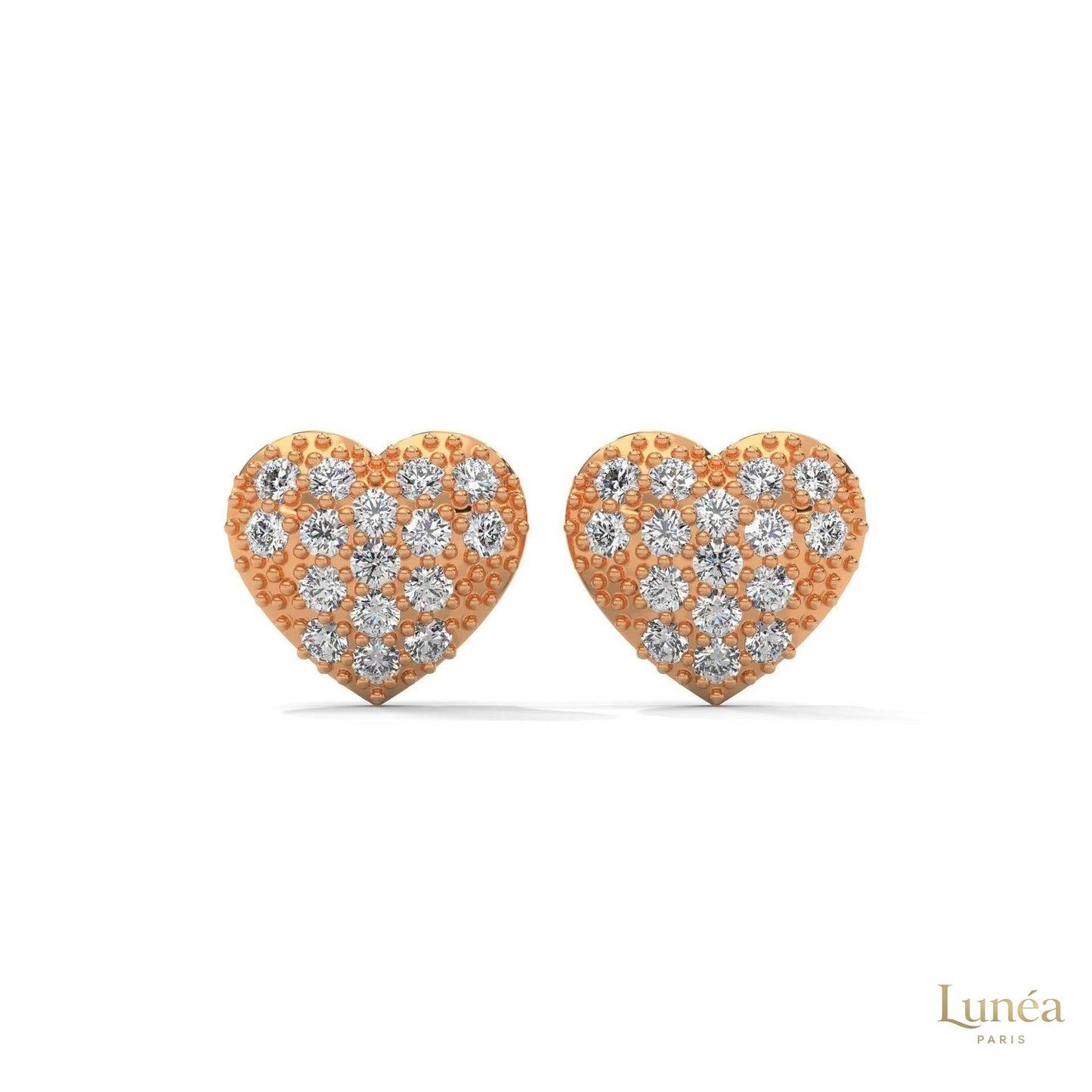 0.30 CT. Diamond Heart Stud Earrings