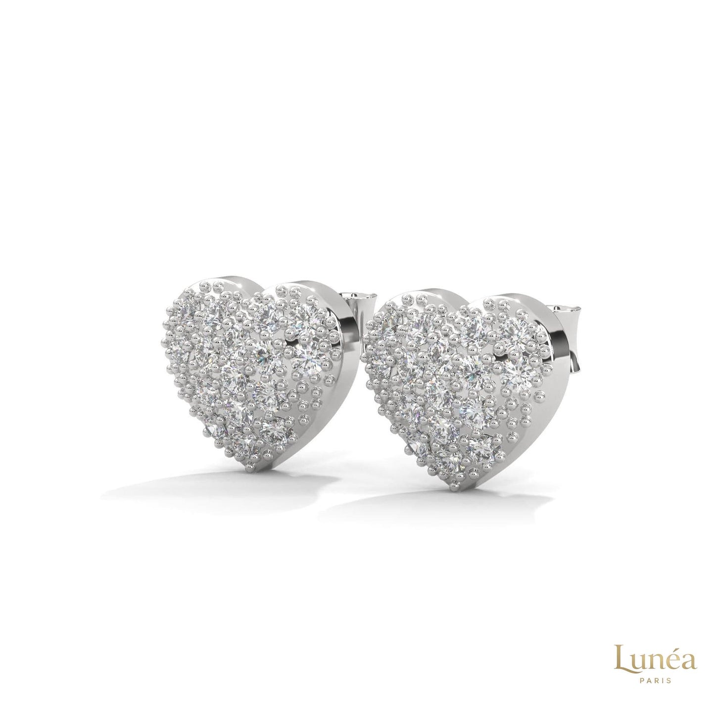 0.30 CT. Diamond Heart Stud Earrings