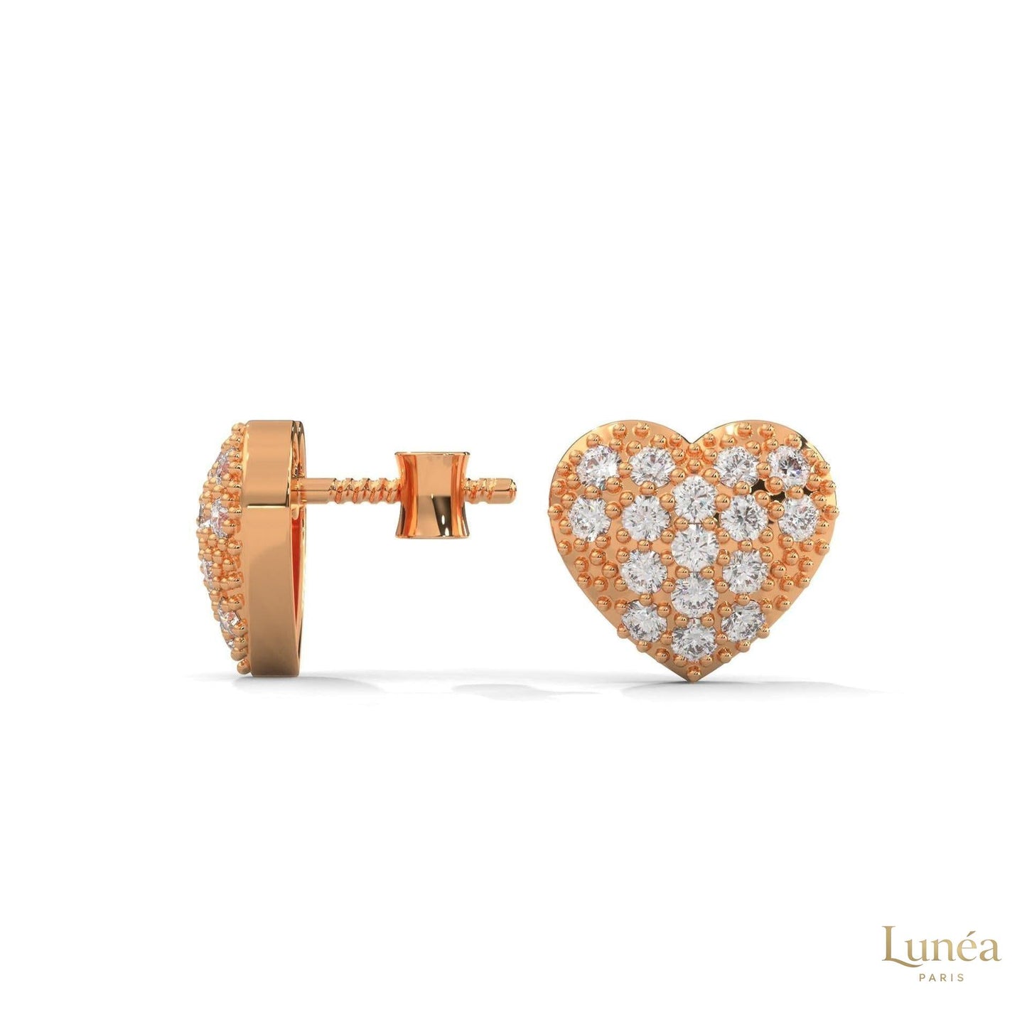 0.30 CT. Diamond Heart Stud Earrings