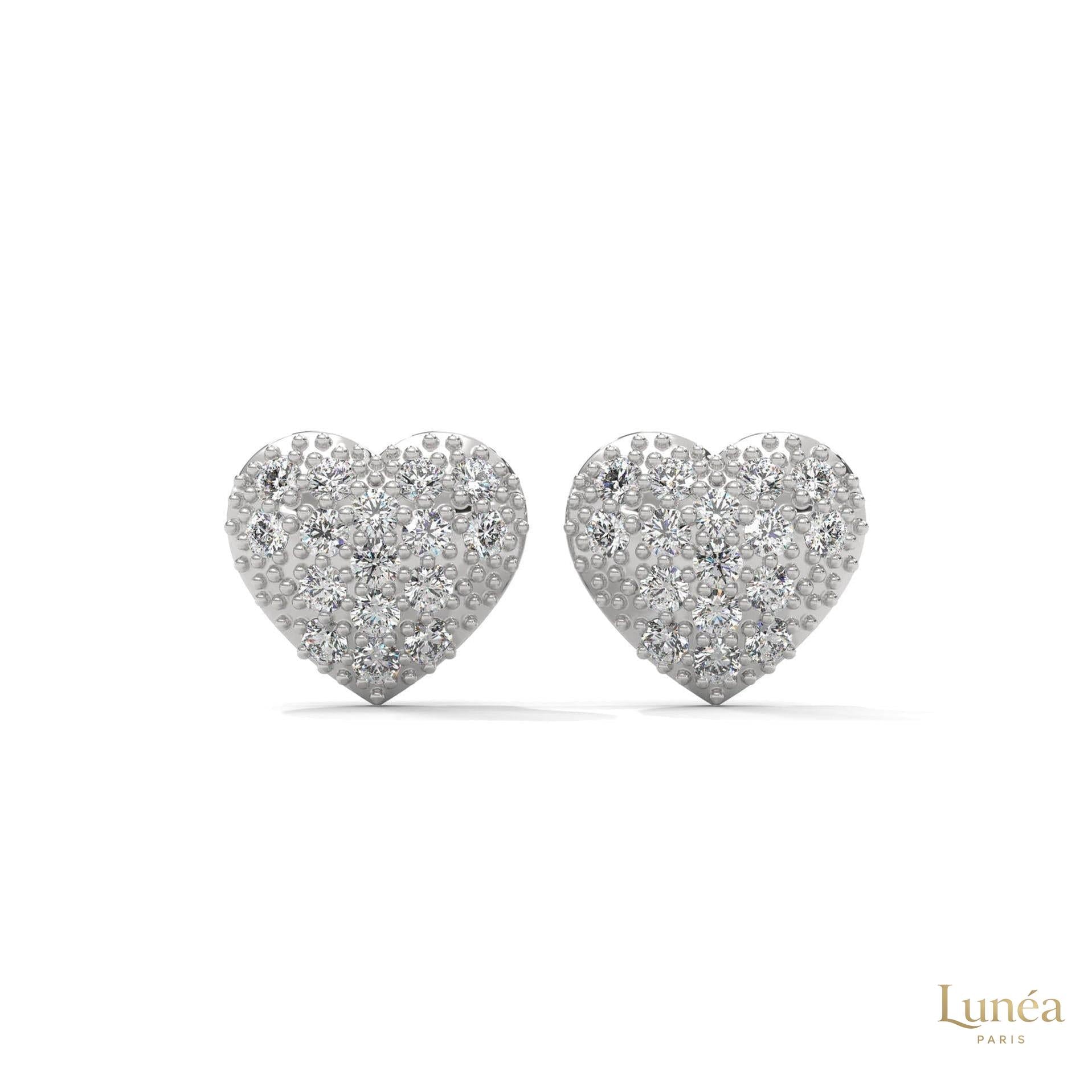 0.30 CT. Diamond Heart Stud Earrings