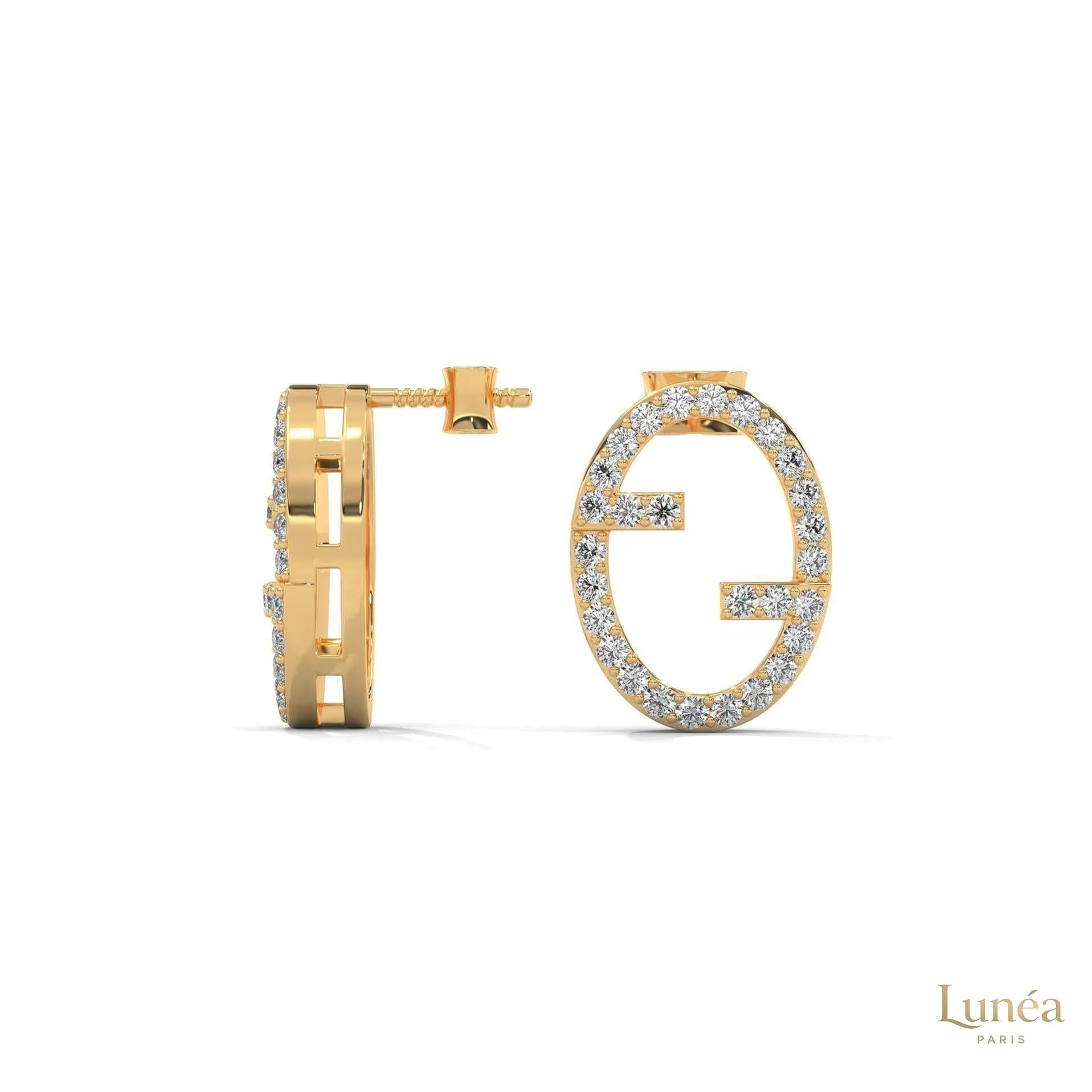 0.30 CT. Diamond Oval Logo Stud Earrings