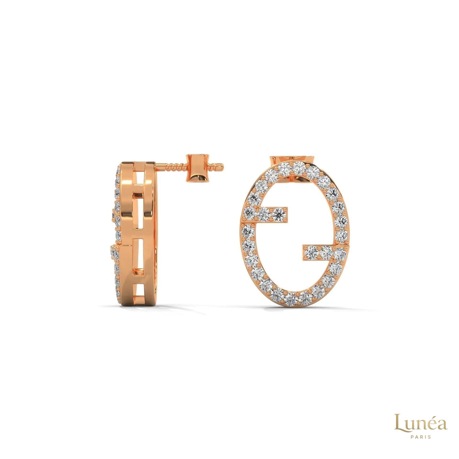 0.30 CT. Diamond Oval Logo Stud Earrings