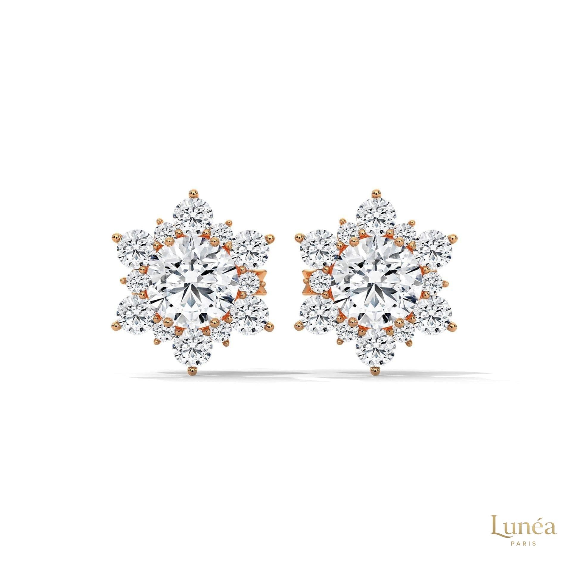 0.30 CT. Floral Cluster Diamond Studs