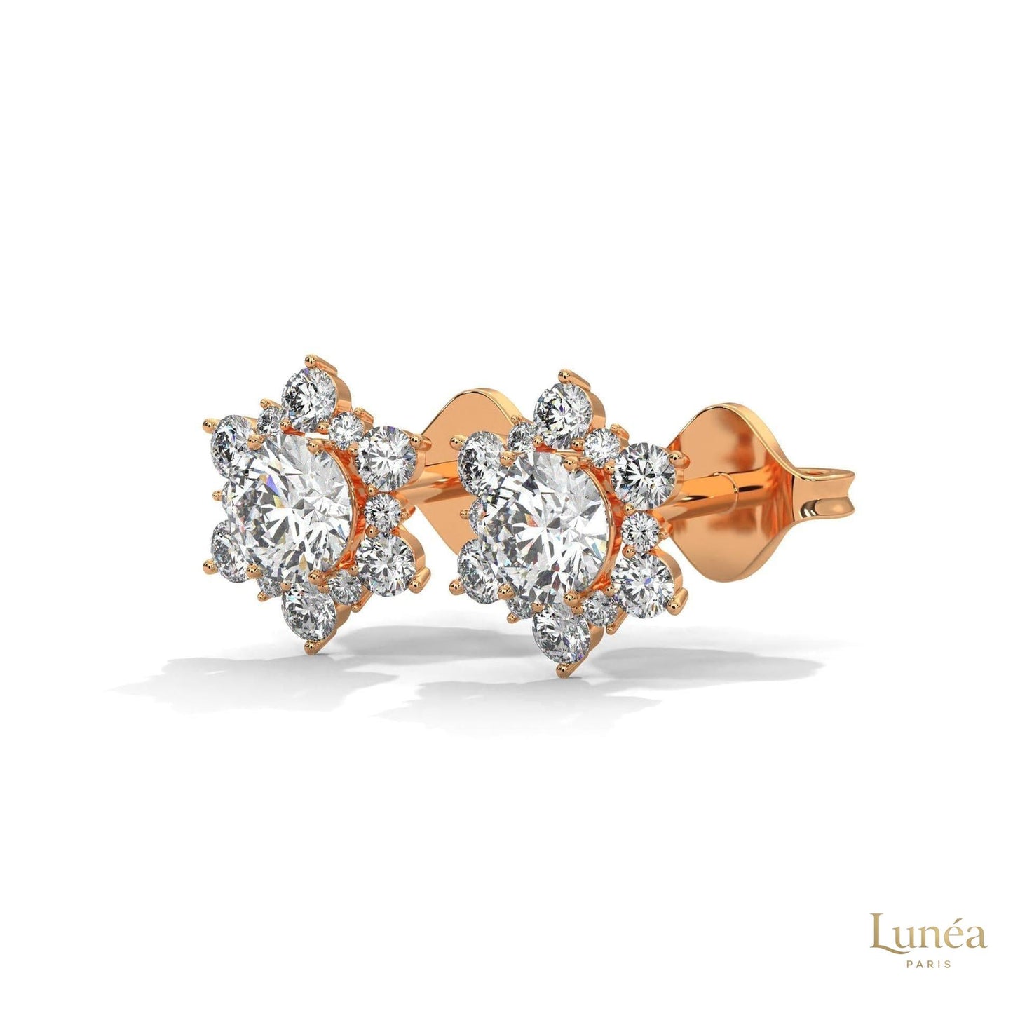 0.30 CT. Floral Cluster Diamond Studs